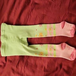 Le Top Newborn Green and pink Leggings